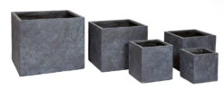 Plantenbak Arizona Cubi - L28 X B28 X H28cm - Donkergrijs -Pokon Winkel arizona cubi graphite w28h28 plantenbak 7 8
