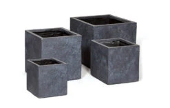 Plantenbak Arizona Cubi - L55 X B55 X H46cm - Donkergrijs -Pokon Winkel arizona cubi graphite w55h46 plantenbak 6 8