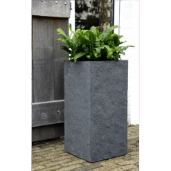 Plantenbak Arizona Cubihi - L40 X B40 X H80cm - Donkergrijs -Pokon Winkel arizona cubihi graphite w40h80 plantenbak 6