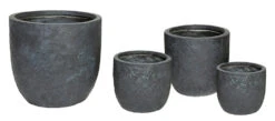 Bloempot Arizona Egg - D39 X H38cm - Donkergrijs -Pokon Winkel arizona egg pot graphite d39h38 bloempot 6 8