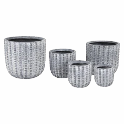 Bloempot Arkansas Egg Washed - D55 X H51cm - Lichtgrijs -Pokon Winkel arkansas egg pot washed grey d55h51 bloempot 6 5