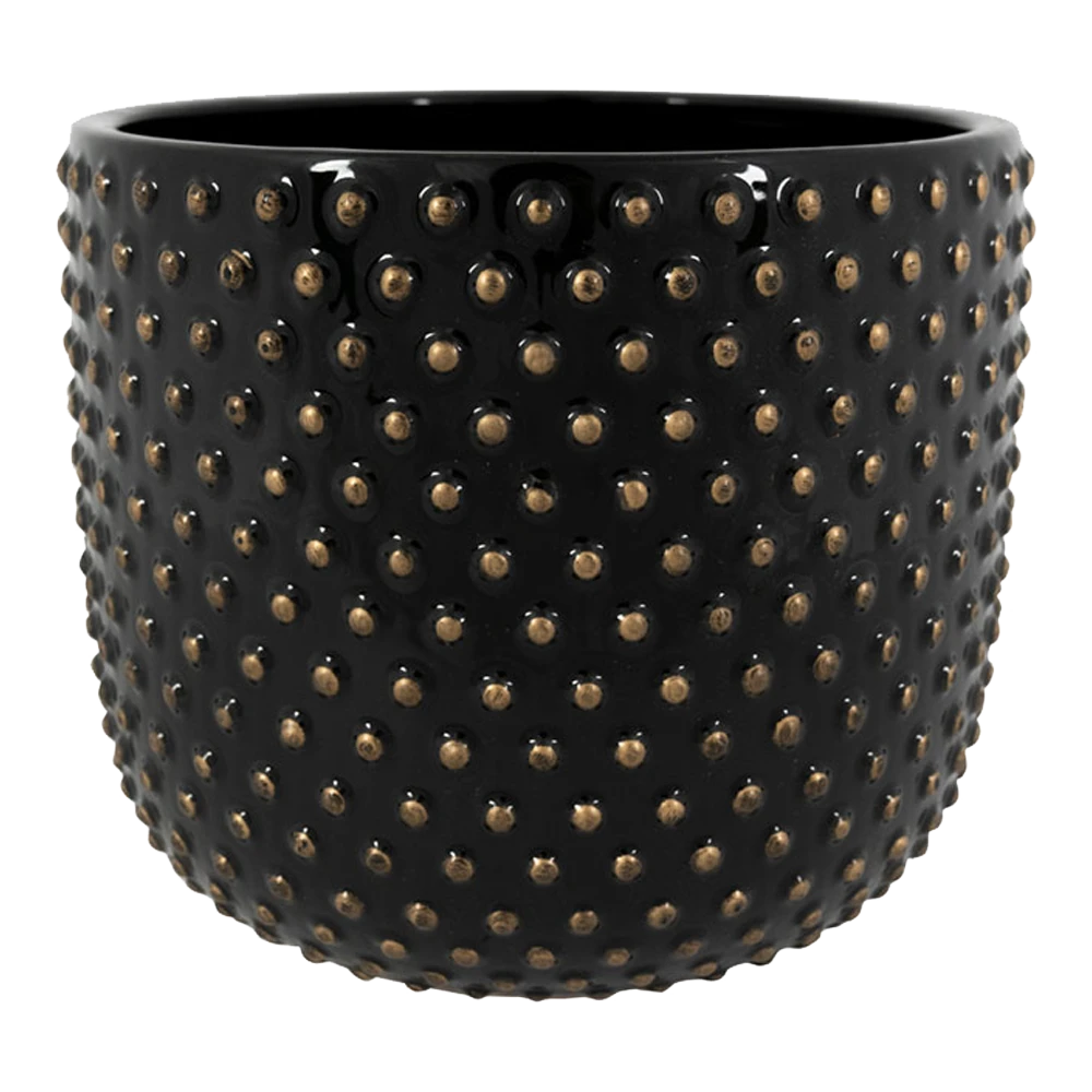 Bloempot Bolino - D24 X H21cm - Shiny Black 3 Bloempot Bolino - D24 X H21cm - Shiny Black