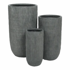 Bloempot James Hoog - D24 X H49cm - Grijs -Pokon Winkel bloempot james hoog grijs bloempot 2 1