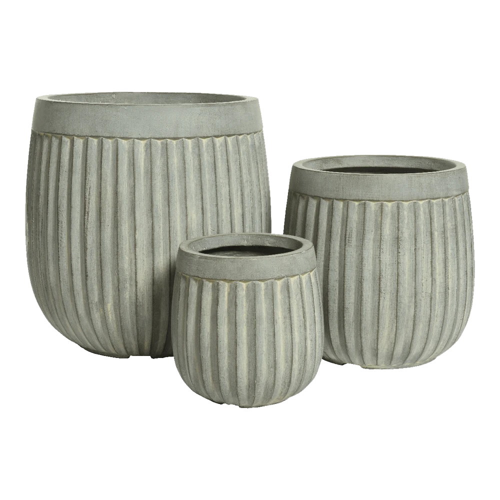 Bloempot Laura - D23 X H23cm - Grijs 4 Bloempot Laura - D23 X H23cm - Grijs - Afbeelding 2