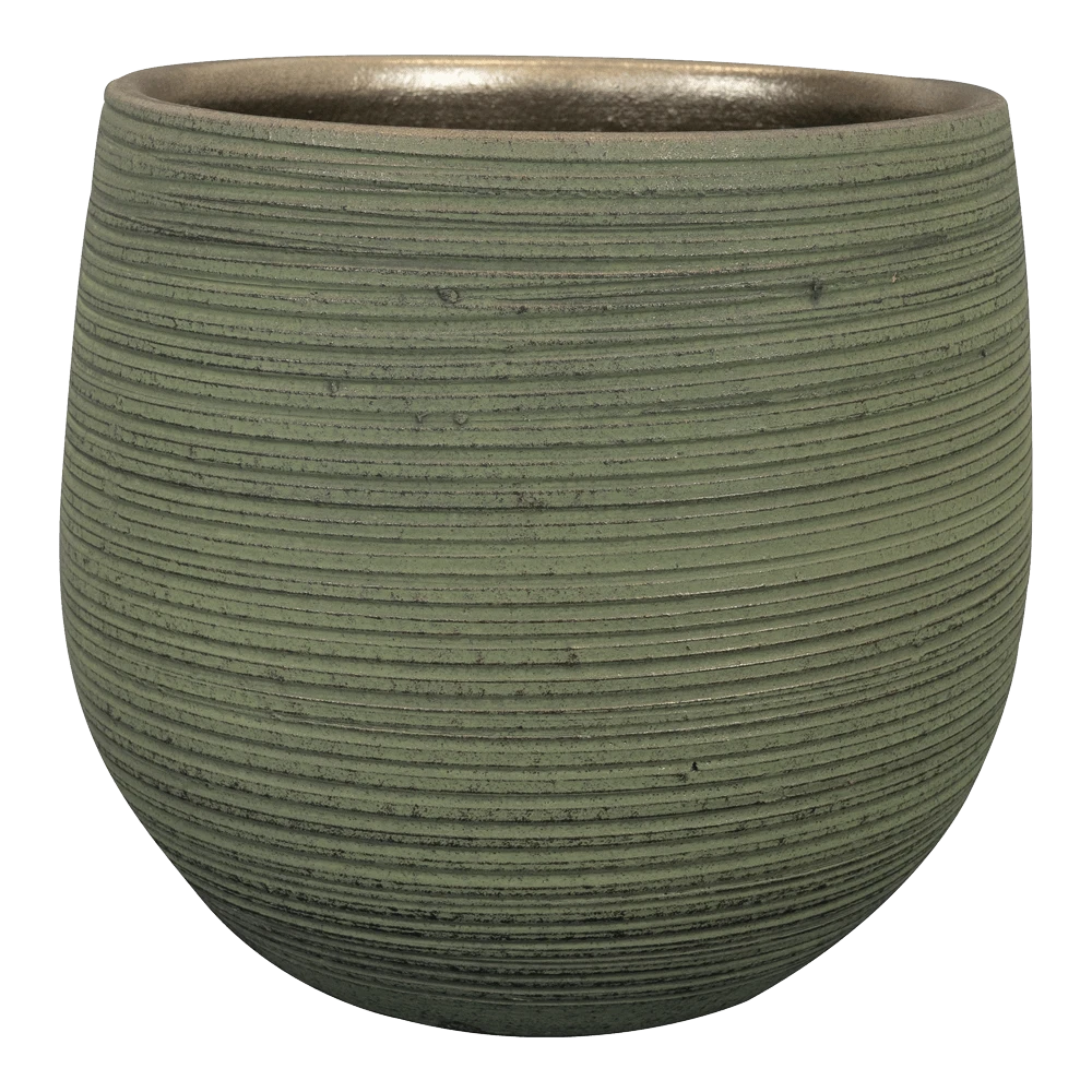 Bloempot Lydia - D26 X H26cm - Shiny Green 3 Bloempot Lydia - D26 X H26cm - Shiny Green