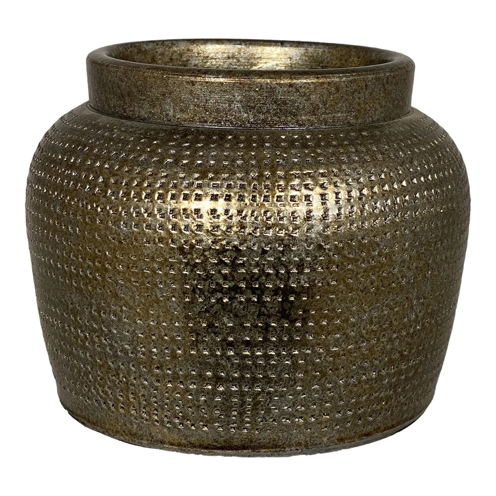 Bloempot Marrakesh - D18 X H14cm - Zilver Goud 3 Bloempot Marrakesh - D18 X H14cm - Zilver Goud