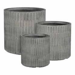 Bloempot Oslo - D26 X H26,5cm - Zwart-grijs -Pokon Winkel bloempot oslo grijs zwart bloempot 2 1