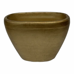 Bloempot Shanon Ovaal - L28 X B16 X H21cm - Mat Goud