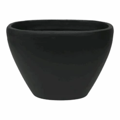 Bloempot Shanon Ovaal - L28 X B16 X H21cm - Mat Zwart