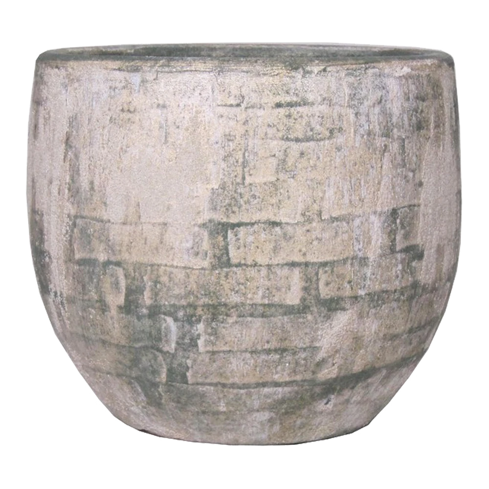 Bloempot Steef - D59 X H54cm - Creme Groen 3 Bloempot Steef - D59 X H54cm - Creme Groen