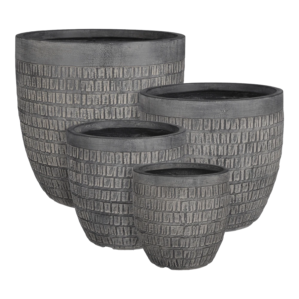 Bloempot Tallinn - D31 X H31cm - Zwart-grijs 3 Bloempot Tallinn - D31 X H31cm - Zwart-grijs