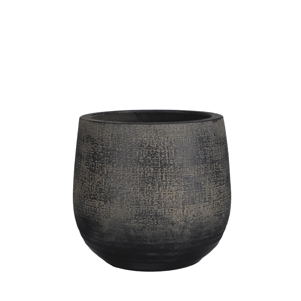 Bloempot Victor - H19 X D21cm - Donker Bruin