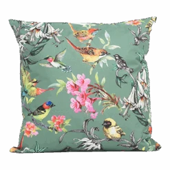 Buitenkussen Vogels Groen 45x45cm - Tuinkussen