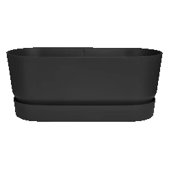 Bloembak Elho Greenville Terrace 60cm - Met Wielen - Living Black