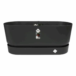 Bloembak Elho Greenville Terrace 80cm - Met Wielen - Living Black