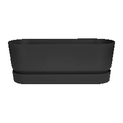 Bloembak Elho Greenville Terrace Long 50cm - Met Wielen - Living Black