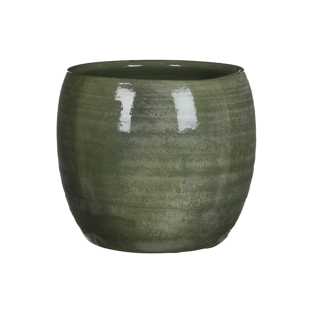 Bloempot Lester - D24 X H22cm - Groen 3 Bloempot Lester - D24 X H22cm - Groen