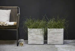 Capi Plantenbak Vierkant Nature Rib NL - L40 X B40 X H40cm - Ivoor -Pokon Winkel pot vierkant rib nl 40x40x40 ivoor plantenbak 7 8