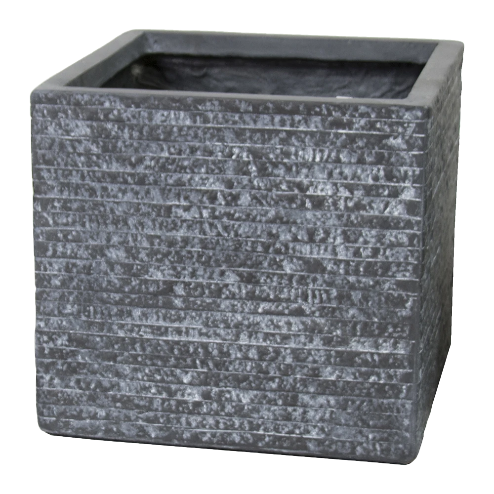 Plantenbak Utah Cubi - L35 X B35 X H30.5cm - Donkergrijs 3 Plantenbak Utah Cubi - L35 X B35 X H30.5cm - Donkergrijs