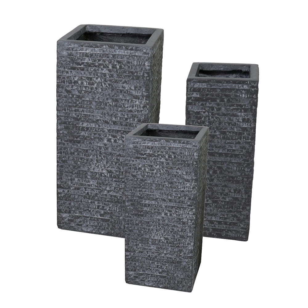 Plantenbak Utah Cubihi - L23 X B23 X H50cm - Donkergrijs 4 Plantenbak Utah Cubihi - L23 X B23 X H50cm - Donkergrijs - Afbeelding 2