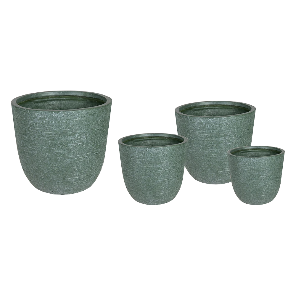 Bloempot Utah Egg Cypress Wash - D34 X H33cm - Groen 4 Bloempot Utah Egg Cypress Wash - D34 X H33cm - Groen - Afbeelding 2