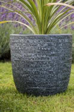 Bloempot Utah Egg - D25 X H25cm - Donkergrijs -Pokon Winkel utah egg pot graphite d25h25 bloempot 7 8