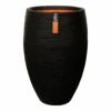 Capi Bloempot Hoog Nature Elegant Deluxe Rib NL - D56 X H84cm - Zwart -Pokon Winkel vaas elegant deluxe rib nl 56x84 zwart bloempot 1 4