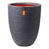 Capi Bloempot Nature Elegant Rib NL - D34 X H46cm - Donkergrijs -Pokon Winkel vaas elegant laag rib nl donkergrijs bloempot 1 4