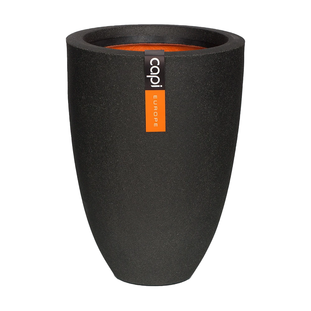 Capi Bloempot Urban Elegant Smooth NL - D36 X H48cm - Zwart 3 Capi Bloempot Urban Elegant Smooth NL - D36 X H48cm - Zwart
