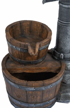 Waterornament Pomp Met Vaten - 74cm Hoog - Polystone -Pokon Winkel waterornament pomp met vaten 74cm hoog polystone 3